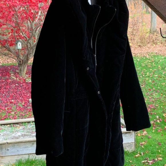 PLUSH J.Jill hooded velvet plush puffer drawcord anorak winter coat L NEW - Picture 4 of 7